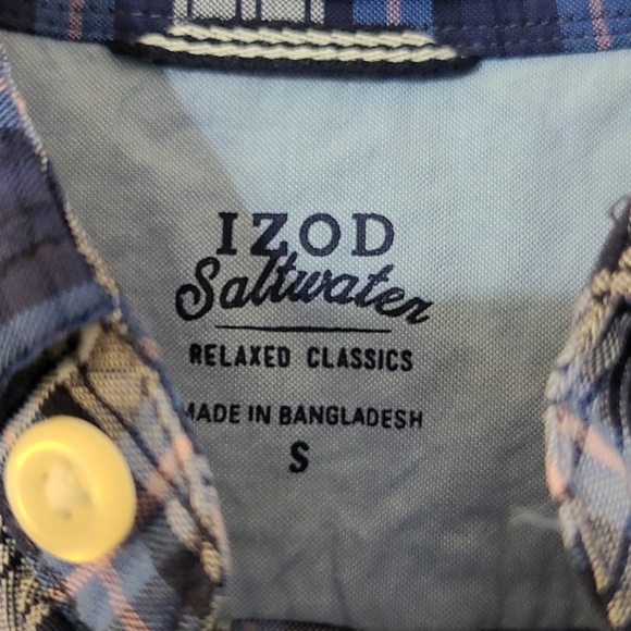 NWT IZOD Saltwater  Plaid Shirt HOST PICK - Picture 5 of 5